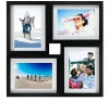 Malden Black Wood 4-Opening Puzzle Collage Picture Frame, 5 by 7-Inch