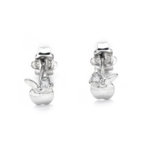 (X1000Diamond) 18K/750 White Gold Polished Finished Round Diamond Apple Stud Earring (0.09cttw, I-J Color, I1-I2 Clarity) (X1000Diamond) 18K/750 White Gold Polished Finished Round Diamond Apple Stud Earring (0.09cttw, I-J Color, I1-I2 Clarity)