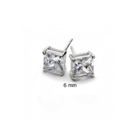 Bling Jewelry Mens Square CZ Princess Cut Stud Earrings 925 Sterling Silver 6mm Bling Jewelry Mens Square CZ Princess Cut Stud Earrings 925 Sterling Silver 6mm
