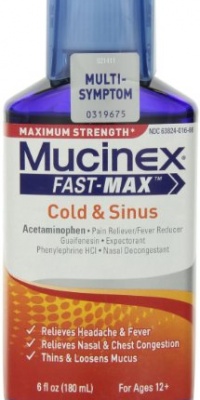 Mucinex Fast-Max Adult Liquid, Cold and Sinus, 6 Ounce Mucinex Fast-Max Adult Liquid, Cold and Sinus, 6 Ounce