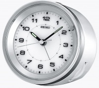 Seiko Bedside Alarm Clock Silver-Tone Metallic Case Seiko Bedside Alarm Clock Silver-Tone Metallic Case