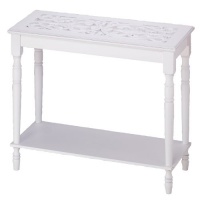 Home Accent White Wood Carved Top Sofa Console Table Home Accent White Wood Carved Top Sofa Console Table