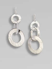 Three, sleek sterling silver links in a classic drop design. Sterling silverDrop, about 2.12French wire backImported Three, sleek sterling silver links in a classic drop design. Sterling silverDrop, about 2.12French wire backImported