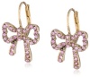 Betsey Johnson Enchanted Forest Crystal Bow Drop Earrings