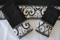 Sherry Kline Abingdon Black 3-piece Decorative Towels Sherry Kline Abingdon Black 3-piece Decorative Towels