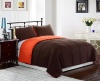 Cozy Beddings 2-Piece 64 by 88-Inch Reversible Down Alternative Comforter Set, Twin, Tangerine/Orange/Brown