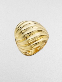 From the Sculpted Cable collection. This high fluted dome of 18k yellow gold is effortlessly elegant.18k yellow gold Length, about ¾ Imported