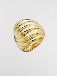 From the Sculpted Cable collection. This high fluted dome of 18k yellow gold is effortlessly elegant.18k yellow gold Length, about ¾ Imported From the Sculpted Cable collection. This high fluted dome of 18k yellow gold is effortlessly elegant.18k yellow gold Length, about ¾ Imported