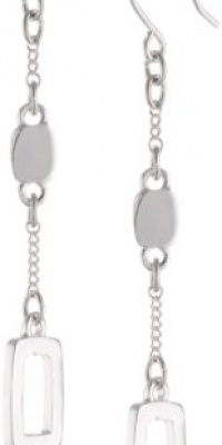 Kenneth Cole New York Shiny Ear Update Silver Long Rectangle Drop Earrings Kenneth Cole New York Shiny Ear Update Silver Long Rectangle Drop Earrings