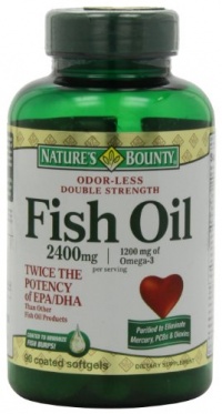 Nature's Bounty Fish Oil 2400 Mg Double Strength Odorless Softgels, Omega 3, 90-Count Nature's Bounty Fish Oil 2400 Mg Double Strength Odorless Softgels, Omega 3, 90-Count