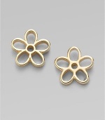 Charming daisies have cutout center and peek-a-boo petal designs. Palladium and rhodium plated Sterling silver posts Diameter, about ½ Post back Imported 