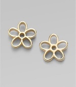 Charming daisies have cutout center and peek-a-boo petal designs. Palladium and rhodium plated Sterling silver posts Diameter, about ½ Post back Imported 