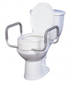 Drive Medical Premium Seat Riser with Removable Arms for Standard Toilets, White