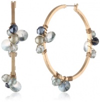 Kenneth Cole New York Woven Faceted Bead Cluster Hoop Earrings