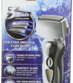 Panasonic ES8103S Men's 3-Blade (Arc 3) Wet/Dry Rechargeable Electric Shaver with Nanotech Blades, Silver