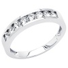 14K White Gold High Polish Finish Round-cut Channel Set Top Quality Shines CZ Cubic Zirconia Ladies Wedding Band Ring