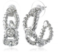 T Tahari Essentials Rope Design Crystal Hoop Earrings T Tahari Essentials Rope Design Crystal Hoop Earrings