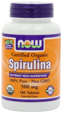 NOW Foods Organic Spirulina 500mg Tablets, 180 Tablets NOW Foods Organic Spirulina 500mg Tablets, 180 Tablets