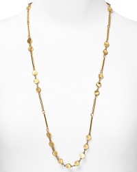 kate spade new york styles scattered simplicity with this long-link necklace, cast in 12 karat gold plate and accented by a smattering of gleaming stones.