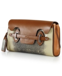 Satisfy your allure for the exotic with this luxe, lizard print design from Lauren by Ralf Lauren. Crafted in supple, smooth leather with gleaming hardware and exquisite signature detailing, it's the perfect grab-and-go accessory. Satisfy your allure for the exotic with this luxe, lizard print design from Lauren by Ralf Lauren. Crafted in supple, smooth leather with gleaming hardware and exquisite signature detailing, it's the perfect grab-and-go accessory.
