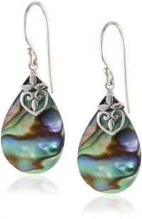 Sterling Silver Bali-Inspired Shell Teardrop Earrings Sterling Silver Bali-Inspired Shell Teardrop Earrings