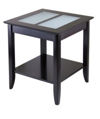 Winsome Wood Syrah End Table with Frosted Glass, Shelf Winsome Wood Syrah End Table with Frosted Glass, Shelf