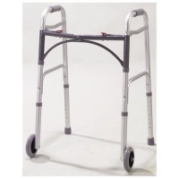 Drive Deluxe Folding Walker Two Button with 5 inch wheels - 10210-1 Drive Deluxe Folding Walker Two Button with 5 inch wheels - 10210-1