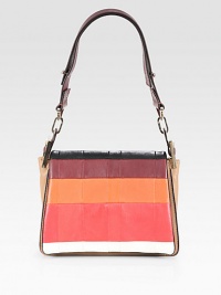 A retro-inspired flap-top bag, with contrasting colors of butter-soft leather in a classic silhouette. Detachable shoulder strap, 10 dropMagnetic flap closureOne inside zip pocketOne inside open pocketLeather lining9W X 7H X 2½DMade in Italy A retro-inspired flap-top bag, with contrasting colors of butter-soft leather in a classic silhouette. Detachable shoulder strap, 10 dropMagnetic flap closureOne inside zip pocketOne inside open pocketLeather lining9W X 7H X 2½DMade in Italy