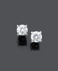 Cultivate a perfect look with Gemex Certified colorless round-cut diamond (1/3 ct. t.w.) earrings set in platinum. Cultivate a perfect look with Gemex Certified colorless round-cut diamond (1/3 ct. t.w.) earrings set in platinum.