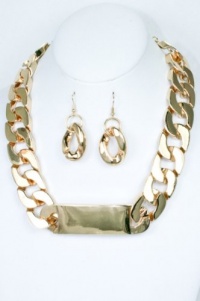 (Gold) Metal Casting Bar Necklace Set. Length: 17 + 3 1/2 Extension. Fish Hook Ear Wire. Earring Length:2, Summer, Spring, Fashion (Gold) Metal Casting Bar Necklace Set. Length: 17 + 3 1/2 Extension. Fish Hook Ear Wire. Earring Length:2, Summer, Spring, Fashion