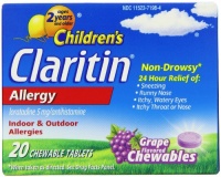 Claritin Children's (5mg) Grape, 20-Count Chewable Tablets Claritin Children's (5mg) Grape, 20-Count Chewable Tablets