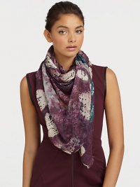 A palette of rich hues defines this elegant scarf, rendered in modal and cashmere and finished with eyelash fringe.90% modal/10% cashmereAbout 55 X 73Dry cleanImported A palette of rich hues defines this elegant scarf, rendered in modal and cashmere and finished with eyelash fringe.90% modal/10% cashmereAbout 55 X 73Dry cleanImported