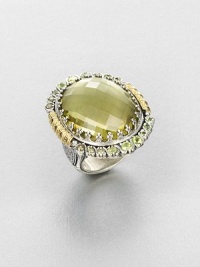 EXCLUSIVELY AT SAKS. From the Irma Collection. Faceted lemon citrine set in a sterling silver design, surrounded in complimentary peridot stones and accented with radiant 18k gold. Lemon citrine and peridotSterling silver18k goldWidth, about 1.25Imported EXCLUSIVELY AT SAKS. From the Irma Collection. Faceted lemon citrine set in a sterling silver design, surrounded in complimentary peridot stones and accented with radiant 18k gold. Lemon citrine and peridotSterling silver18k goldWidth, about 1.25Imported