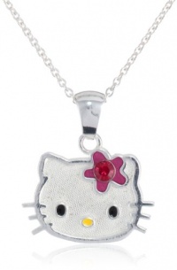 Hello Kitty Girl's Sterling Silver Birthstone Pendant Necklace and Chain Hello Kitty Girl's Sterling Silver Birthstone Pendant Necklace and Chain