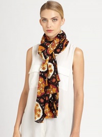 A vivid, hand-printed medallion design adds a splash of color to this lightweight topper.Viscose40 X 74Hand washImported A vivid, hand-printed medallion design adds a splash of color to this lightweight topper.Viscose40 X 74Hand washImported
