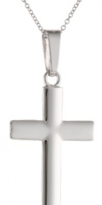 14k White Gold Cross Pendant, 18 14k White Gold Cross Pendant, 18