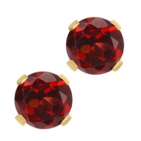 1.30 Ct Round Red Garnet 14K Yellow Gold Stud Earrings 1.30 Ct Round Red Garnet 14K Yellow Gold Stud Earrings