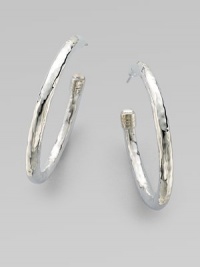 From the Glamazon® Collection. A chic, classic design in sleek sterling silver with hammered details. Sterling silverLength, about 1¾Post backImported 