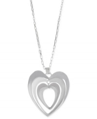 Even more to love. Robert Lee Morris' silver-plated necklace features a double heart pendant crafted from silver-tone metal for a stylish look. Approximate length: 16 inches + 3-inch extender. Approximate drop: 2-3/4 inches. Even more to love. Robert Lee Morris' silver-plated necklace features a double heart pendant crafted from silver-tone metal for a stylish look. Approximate length: 16 inches + 3-inch extender. Approximate drop: 2-3/4 inches.