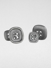 A square button shape lends a handsome sartorial touch to black rhodium sterling silver links.Sterling silverAbout .68 diam.Made in USA A square button shape lends a handsome sartorial touch to black rhodium sterling silver links.Sterling silverAbout .68 diam.Made in USA