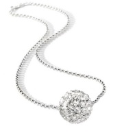 Cz Diamond Color Bead Ball Cubic zirconia Necklace Pendant. Includes Silver Clad Chain 18 Inch 2mm Rolo Chain Cz Diamond Color Bead Ball Cubic zirconia Necklace Pendant. Includes Silver Clad Chain 18 Inch 2mm Rolo Chain