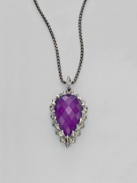 A substantial faceted teardrop of vivid purple sugalite is framed in a zigzag setting and hangs from a darkened chain. Purple sugalite Sterling silver Chain length, about 30 Pendant length, about 1½ Lobster clasp Imported A substantial faceted teardrop of vivid purple sugalite is framed in a zigzag setting and hangs from a darkened chain. Purple sugalite Sterling silver Chain length, about 30 Pendant length, about 1½ Lobster clasp Imported