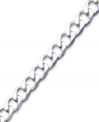 Add a sophisticated chain for timeless appeal. This men's curb chain link bracelet is crafted in sterling silver. Approximate length: 8-1/2 inches. Add a sophisticated chain for timeless appeal. This men's curb chain link bracelet is crafted in sterling silver. Approximate length: 8-1/2 inches.