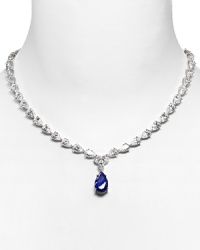Crislu Platinum Sapphire Drop Necklace, 16 Crislu Platinum Sapphire Drop Necklace, 16