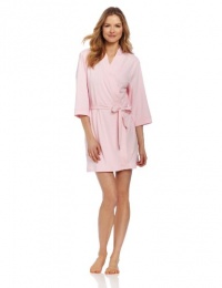 Seven Apparel 00133 Hotel Spa Collection Kimono Knit Cotton Robe, Light Pink Seven Apparel 00133 Hotel Spa Collection Kimono Knit Cotton Robe, Light Pink