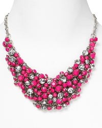 Nail this season's neon accessory trend with this bold, beaded bib necklace from Aqua. High-impact and electrically hued, it's the showpiece to covet bright now. Nail this season's neon accessory trend with this bold, beaded bib necklace from Aqua. High-impact and electrically hued, it's the showpiece to covet bright now.