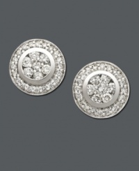 Small sparkling stud earrings perfectly complement any ensemble. These classic earrings by Effy Collection feature round-cut diamonds (1 ct. t.w.) set in 14k white gold. Approximate diameter: 1/2 inch. Small sparkling stud earrings perfectly complement any ensemble. These classic earrings by Effy Collection feature round-cut diamonds (1 ct. t.w.) set in 14k white gold. Approximate diameter: 1/2 inch.