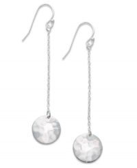 Tie it all together with Studio Silver's contemporary design. Crafted in sterling silver, earrings feature a hammered drops strung from a delicate chain. Approximate drop: 2 inches. Tie it all together with Studio Silver's contemporary design. Crafted in sterling silver, earrings feature a hammered drops strung from a delicate chain. Approximate drop: 2 inches.