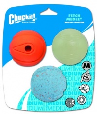Chuckit! Medium Fetch Medley Balls 2.5-Inch, 3-Pack Chuckit! Medium Fetch Medley Balls 2.5-Inch, 3-Pack