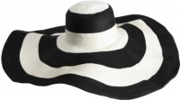 San Diego Women's Stripe Paper Braid X Large Brim Hat,Black White,One Size San Diego Women's Stripe Paper Braid X Large Brim Hat,Black White,One Size